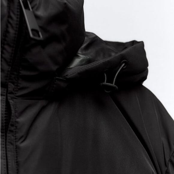 ZARA WATER AND WIND PROTECTION LONGLINE HOODED ANORAK - Picture 9 of 14